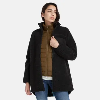 【Timberland】女款黑色長毛抓絨外套(A6HMN001)