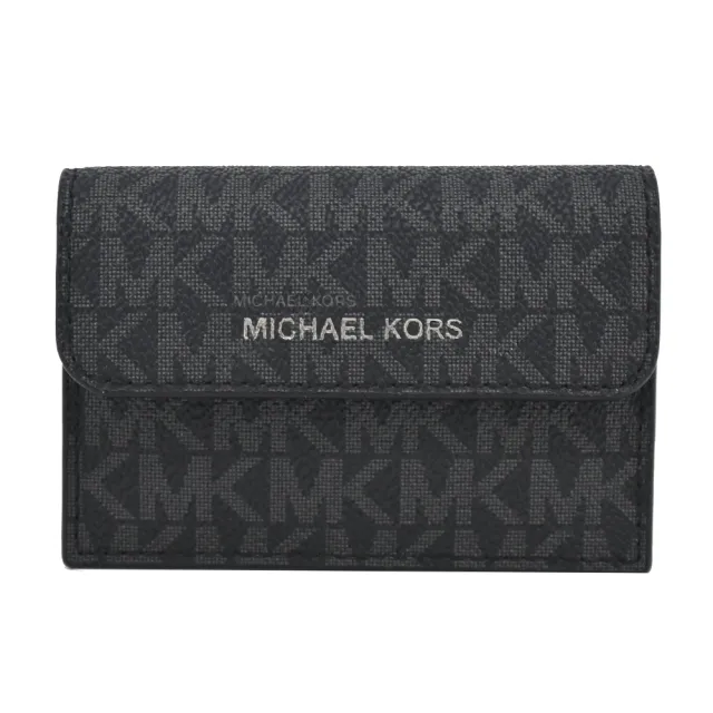 【Michael Kors】COOPER滿版LOGO風琴卡片收納包(黑)