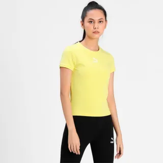 【PUMA】短袖 上衣 女 流行系列Classics 運動 休閒 黃色 歐規(59957738)