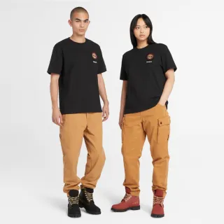 【Timberland】中性黑色新年特別款徽章短袖T恤(A5TDB001)