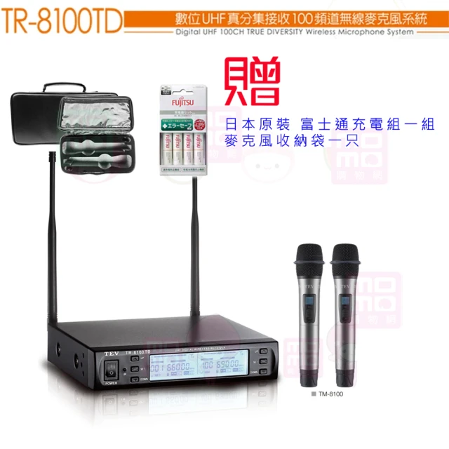 【TEV】TR-8100TD(數位UHF真分集接收100頻道無線麥克風)