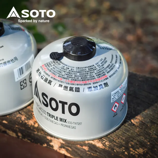 【SOTO】日本SOTO 高山瓦斯罐230g SOD-TW725T 6入組(登山瓦斯罐 攻頂爐罐裝瓦斯瓶)