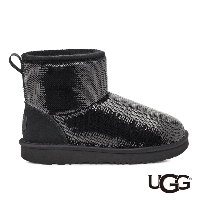 UGGUGG 童鞋/靴子/厚底靴/雪靴/Classic Mini Mirror Ball(黑色-UG1143708KBLK)