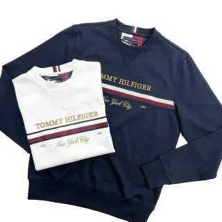 【Tommy Hilfiger】立體刺繡logo 大學T 無刷毛 湯米 男長袖 平輸品(男長袖)