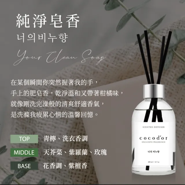 【cocodor】WHITE LABEL系列擴香瓶200ml 原廠直營