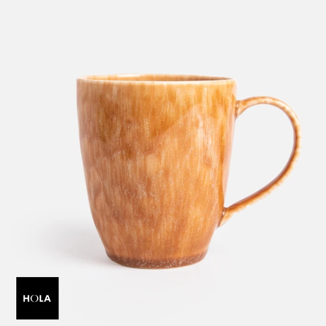 【HOLA】WAGA 斑斕陶瓷亮釉馬克杯400mL 橘