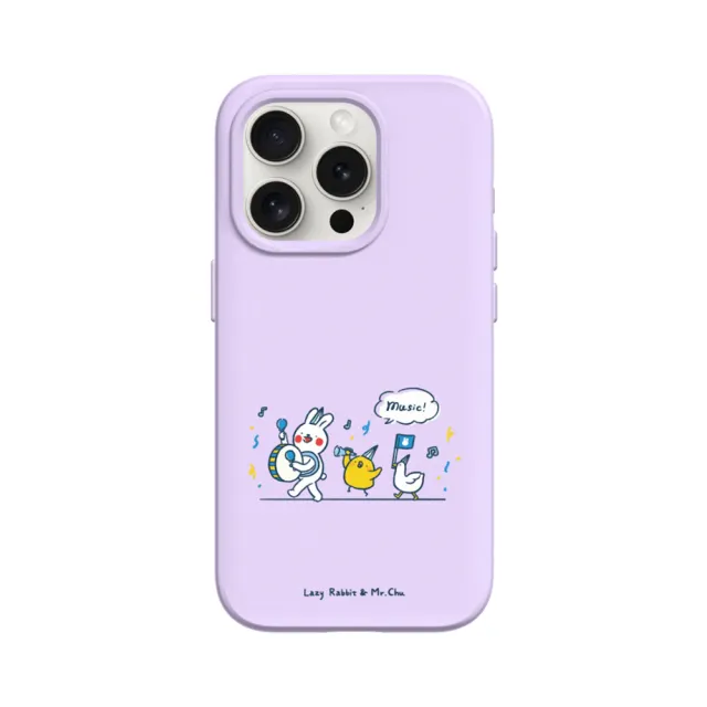 【RHINOSHIELD 犀牛盾】iPhone 14/Plus/Pro/Max SolidSuit MagSafe兼容 磁吸手機殼/music!(懶散兔與啾先生)