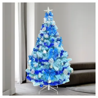 【摩達客】台灣製-8尺/8呎-240cm豪華版冰藍色聖誕樹(含銀藍系配件組/不含燈/本島免運費)
