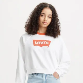 【LEVIS 官方旗艦】女款 復古學院風短版重磅大學T 復古橘 熱賣單品 18722-0075