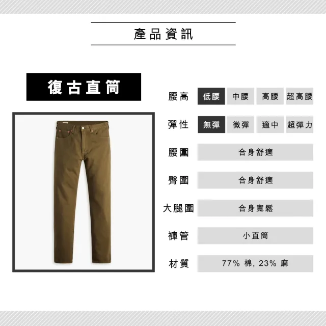 【LEVIS 官方旗艦】男款 551Z復古直筒卡其褲 / 精工漂染工藝 / 寒麻纖維 熱賣單品 24767-0044