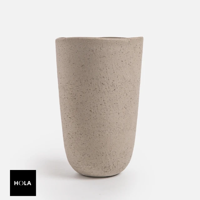 HOLA 比利時D&M LILY陶質花器25cm 灰折扣推薦
