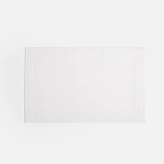 【HOLA】葡萄牙純棉止滑緹花毛巾踏墊50x80框紋瓷石白