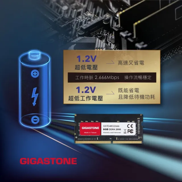 GIGASTONE 立達】DDR4 2666MHz 16GB 筆記型記憶體單入(NB專用) - momo