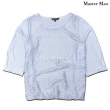 【Master Max】拼接燒花設計接袖七分袖雪紡上衣(8317053)
