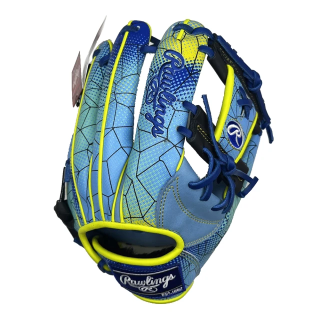 RAWLINGS 工字檔棒球手套約11.25吋HOH藍黃印花(GR3FHGN62)