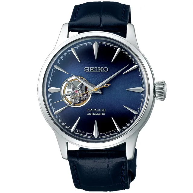 【SEIKO 精工】PRESAGE 調酒系列 開芯機械對錶 禮物推薦 畢業禮物(4R38-01N0B+4R38-01Y0B)