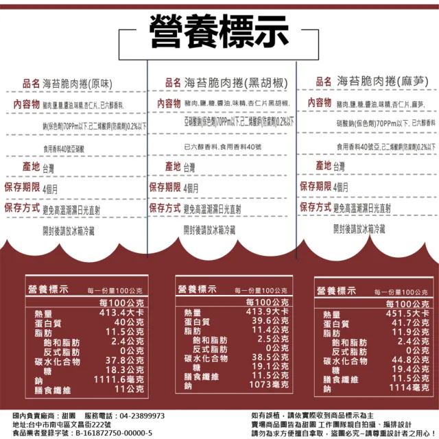 【甜園】諸事滿意 喜捲財富 海苔脆肉捲禮盒X6盒(台中好禮 麻薏 台灣豬 伴手禮 新年禮盒 春節禮盒)