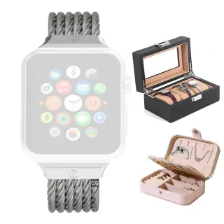 【CHARRIOL 夏利豪】Celtic Apple Watch Band-蘋果鋼索錶帶-加碳纖紋錶盒&飾品盒 C6(AW.51.C01)