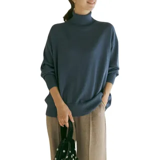 【URBAN RESEARCH】可水洗羊毛高領繭型針織衫 DOORS(秋冬新品 針織衫 毛衣)