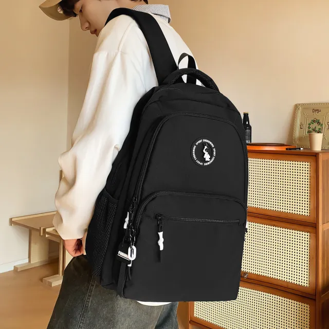 【MoodRiver】大容量 後背包 雙肩包 學生書包 男生包包 筆電後背包 商務背包 旅行包(寬版減壓肩帶)