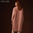 【EPISODE】氣質百搭保暖正肩長版羊毛大衣外套E35C01（粉）