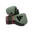 【adidas 愛迪達】Combat 50 綠黑拳擊手套+手綁帶超值組(拳擊 泰拳 格鬥 搏擊 拳套 健身 有氧)