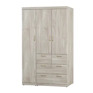 【MUNA 家居】阿諾德4 X 7尺淺橡木色衣櫥(衣櫃 櫥櫃 櫃子 收納)