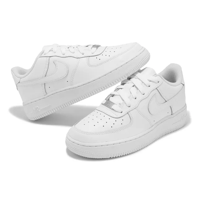 【NIKE 耐吉】休閒鞋 Air Force 1 LE 大童 女鞋 全白 白 AF1 百搭 經典(FV5951-111)