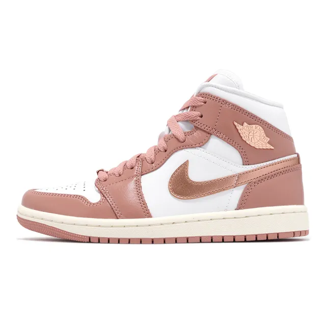 NIKE 耐吉】休閒鞋Wmns Air Jordan 1 女鞋玫瑰粉白AJ1 中筒喬丹運動鞋