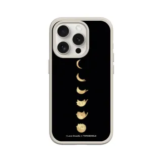 【RHINOSHIELD 犀牛盾】iPhone 12 mini/Pro/Max SolidSuit背蓋手機殼/貓咪月象-黑(I Love Doodle)