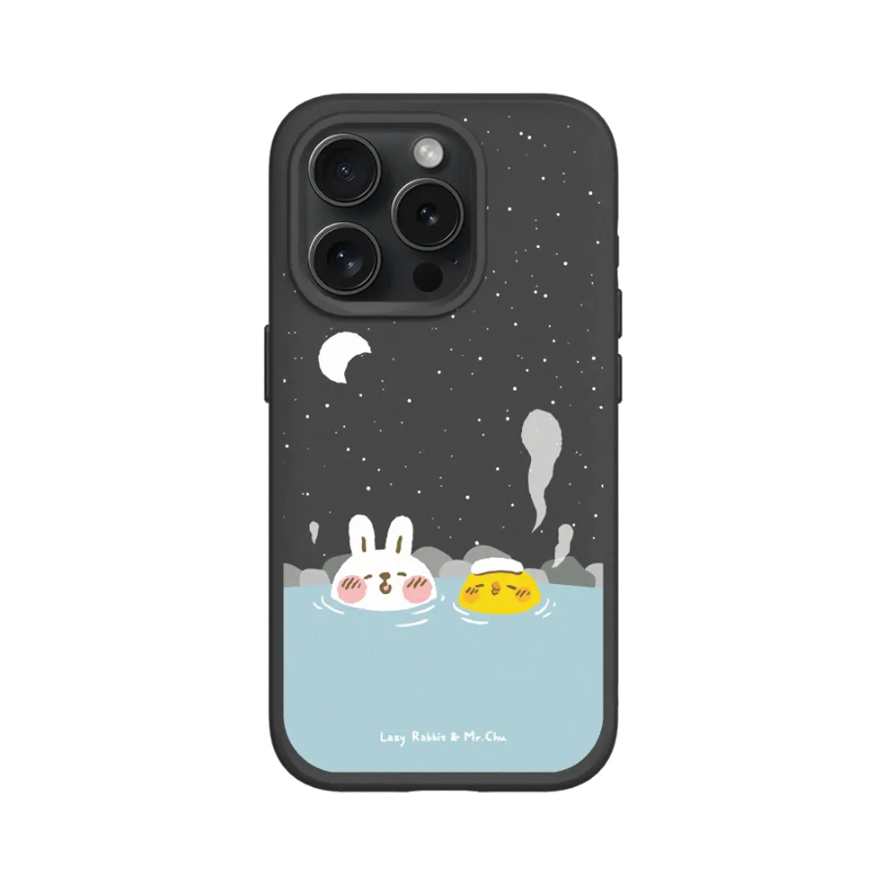 【RHINOSHIELD 犀牛盾】iPhone 11/Pro/Pro Max SolidSuit背蓋手機殼/泡溫泉(懶散兔與啾先生)
