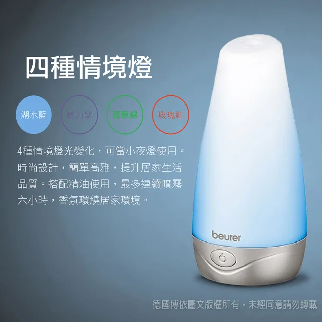 【beurer 德國博依】芳療水氧機 LA 30(香氛機 超音波噴霧)