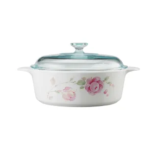 【CorelleBrands 康寧餐具】3.25L圓型康寧鍋-田園玫瑰
