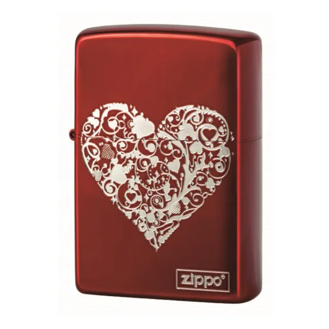 【Zippo】藤蔓愛心-紅-防風打火機(美國防風打火機)