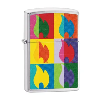 【Zippo】經典色塊火焰防風打火機(美國防風打火機)