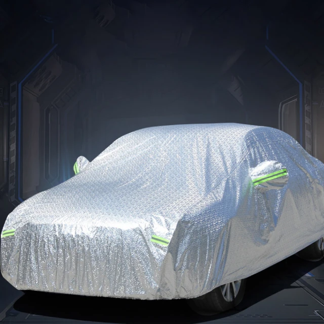 e系列汽車用品 晴天車罩 1入裝(鋁膜車罩 汽車車罩 側門拉
