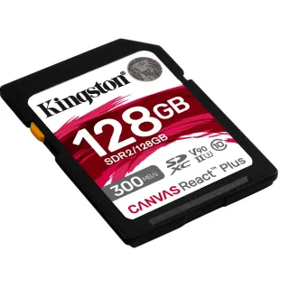 【Kingston 金士頓】Canvas React Plus SD V90 128GB 記憶卡(★SDR2/128GB)