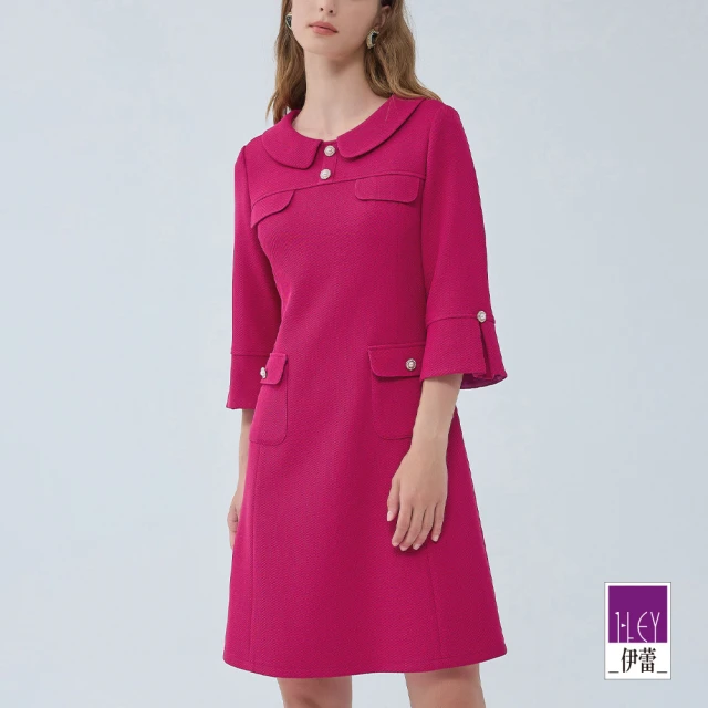 ILEY 伊蕾 經典芭比名媛風H型洋裝(紫色；M-L；1234027002)