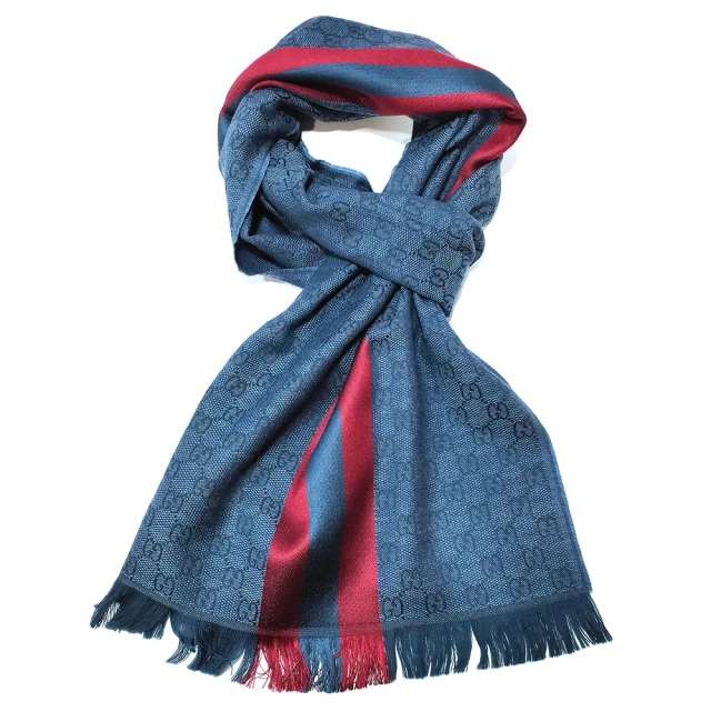 Jun Jun 羊毛絨保暖圍巾(深藍線格)折扣推薦