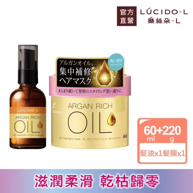 LUCIDO-L 樂絲朵-L 摩洛哥精華油60ml+髮膜220g(滋潤型)