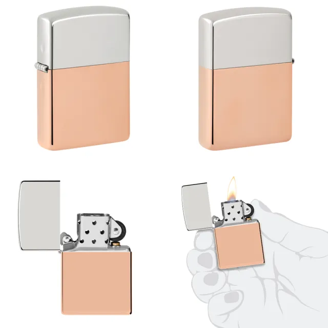 【Zippo】純銀純銅雙金屬防風打火機(美國防風打火機)