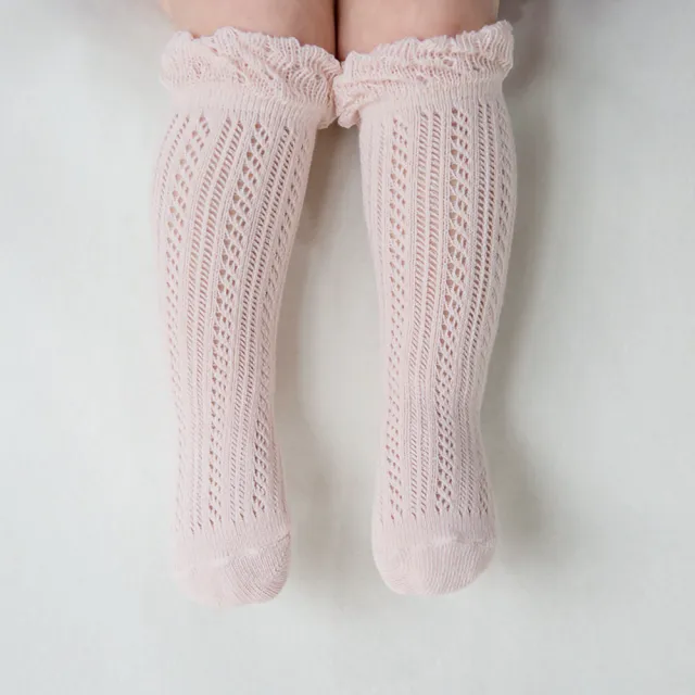 【Happy Prince】韓國製 Double Ray蕾絲鏤空女嬰童及膝襪(嬰兒襪 兒童襪)