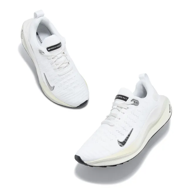 【NIKE 耐吉】慢跑鞋 Wmns ReactX Infinity Run 4 女鞋 白 銀 透氣 緩震 路跑 運動鞋(DR2670-104)