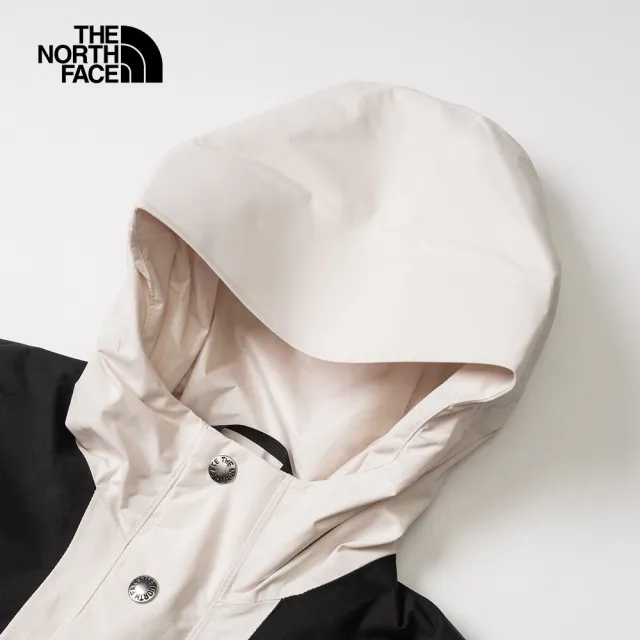 【The North Face 官方旗艦】北面兒童白色DryVent防水透氣保暖連帽衝鋒衣｜899AQLI(外套)