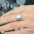 【DOLLY】18K金 緬甸冰玻種A貨白翡鑽石戒指