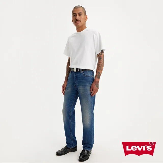 【LEVIS 官方旗艦】男 1954”s 501經典復古直筒牛仔褲/復古深藍刷色水洗/直線條刷色 人氣新品 A4677-0016