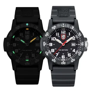 【LUMINOX 雷明時】SEA TURTLE 0320海龜系列腕錶-黑x白時標(44mm)