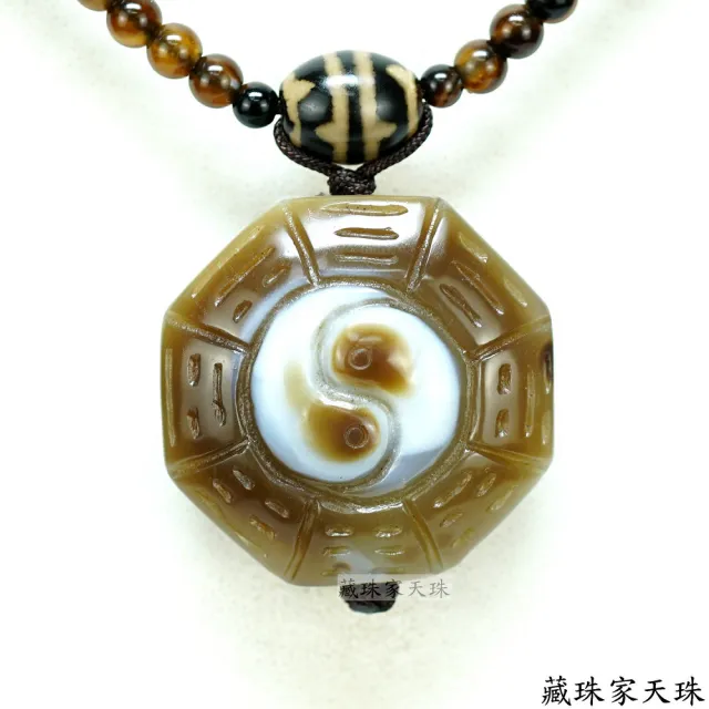 【藏珠家】精品級39mm財咒天眼+兩儀八卦天珠項鍊
