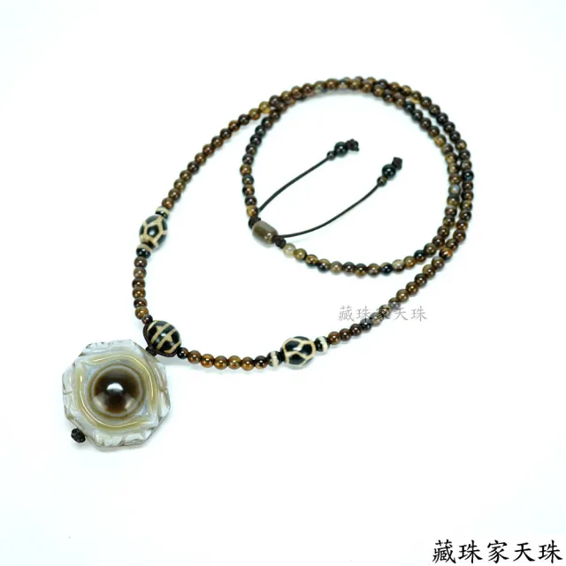 【藏珠家】精品級39mm財咒天眼+兩儀八卦天珠項鍊