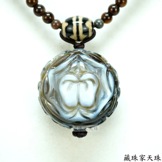【藏珠家】精品33mm財咒天眼+大手印 天珠項鍊